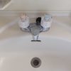 池田市 洗面台水漏れ、2バルブ混合水栓部品取替交換