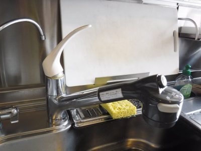 キッチンシングルレバーシャワー水栓水漏れ修理後