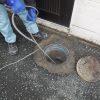 クリナップキッチン排水口詰まり掃除/家の外排水桝から配管高圧洗浄清掃