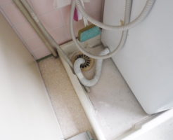 大阪府池田市での台所の排水が洗濯機排水管まで逆流してきていたようです