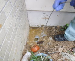 大阪一戸建て住宅のお家で排水詰まり解消のため高圧洗浄でつまりの修理